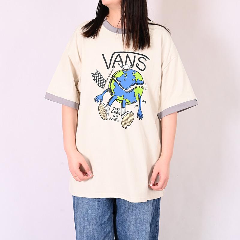 Vans Дышащая футболка с логотипом бренда, мультяшным аниме, круглым вырезом и короткими рукавами, мужская, топы, молочно-белая VN000GRU2N1