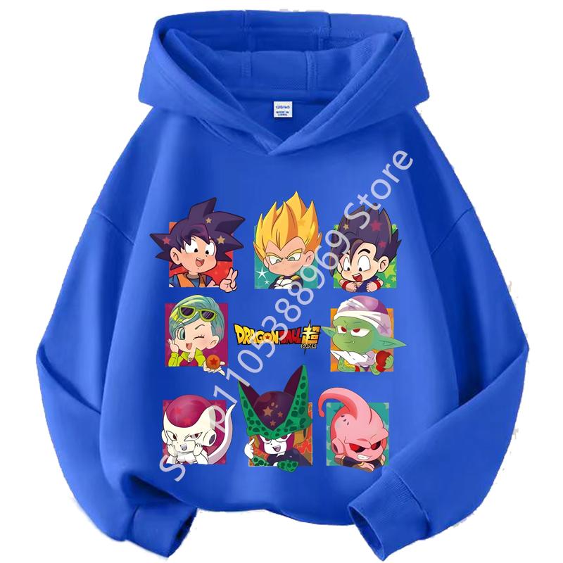 Kids Dragon Ball Z Gohan Print Hoodie Polyester Anime Tshirt Unisex Boys Girls Clothing 100 160cm Cartoon Pullover