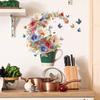 Красочные наклейки «Танец цветов и бабочек» для ресторана, кухни, украшения дома и украшения стен