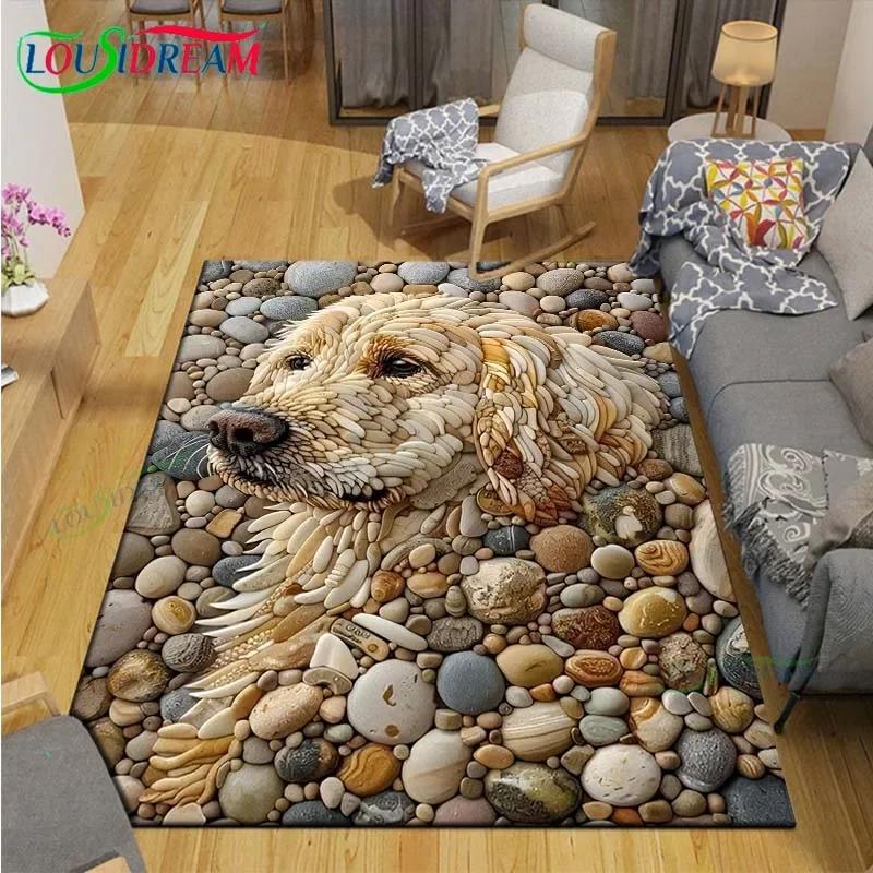 3D забавный коврик-декор в виде гальки для уличного балкона, сада, кофейного столика, ковер для спальни, нескользящий коврик для пола на кухню, ковер, подарок