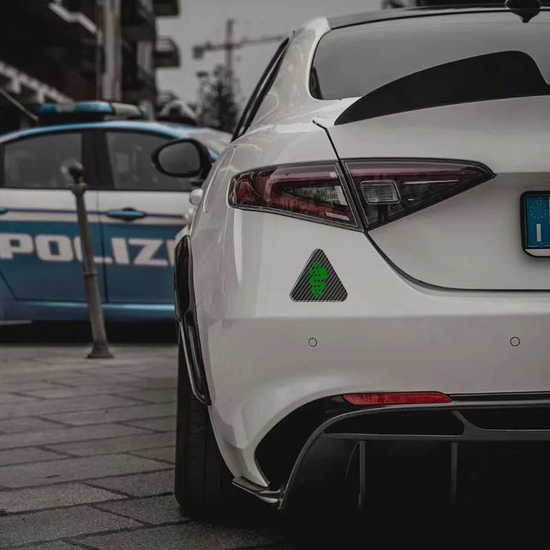 CYYPT1 Car Fender Decorative Sticker Quadrifoglio Super Sport Logo Badge Sticker For Alfa Romeo Giulietta Mito Giulia Stelvio Brera 147