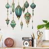 Съемное ретро зеленое украшение для спальни, шкафа, окна, наклейка на стену, самоклеящиеся наклейки