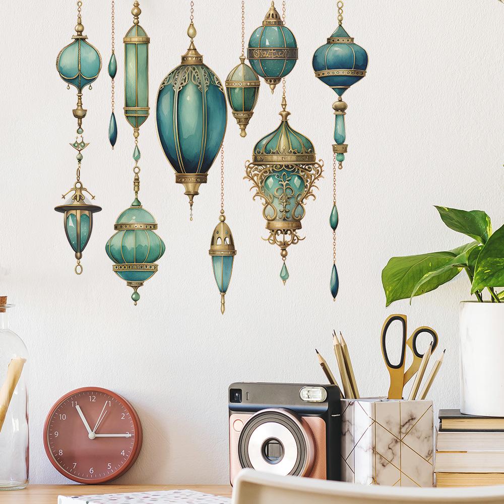 Съемное ретро зеленое украшение для спальни, шкафа, окна, наклейка на стену, самоклеящиеся наклейки