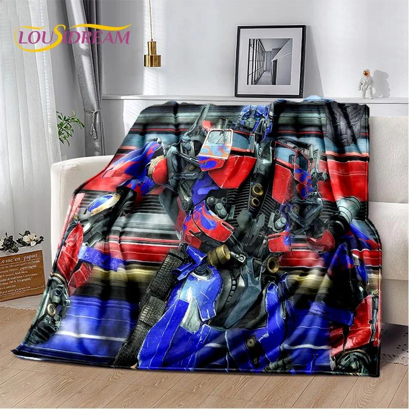 HD Cartoon T-Transformers Autobots 3D Soft Blankets,Keep Warm Throw Blanket for Picnic Beds Sofa Home Bedroom Gifts Kids Hiking