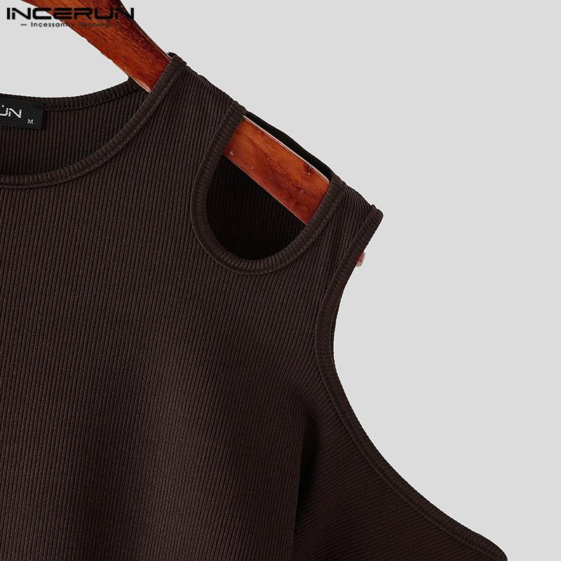 INCERUN Мужские обтягивающие шорты с вырезом и длинным рукавом, комбинезоны, боди