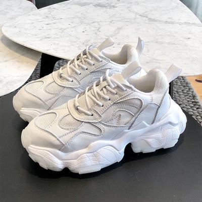 Обувь для папы, женские весенние кроссовки на платформе, универсальные повседневные белые туфли, модная обувь Ins