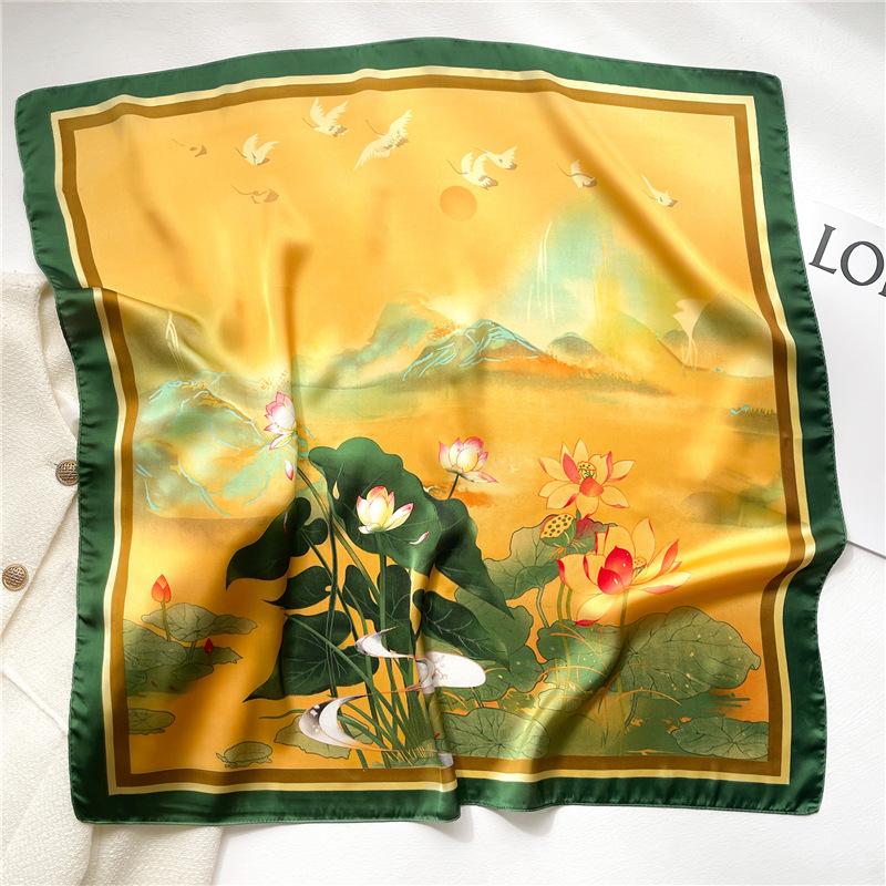 70 * 70cm New Silk Small Square Scarf For Women'S Neck Protection Professional Scarf Versatile Hair Tie Headscarf Scarf