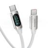 Toocki Usb C Cable 100W 2M With LED Display [white] Type C Cable PD/QC Fast Charging Typec Nylon Knitting Data Transfer Phone 16/Phone 15/Phone Plus,