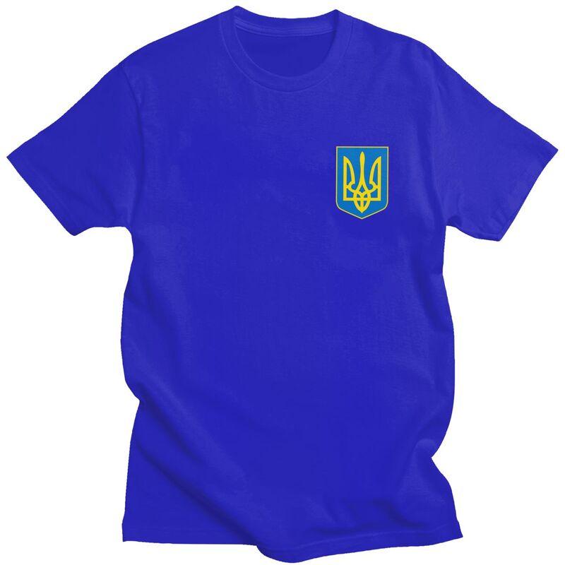 Унисекс футболка с гербом Украины и флагом, с коротким рукавом, для отдыха. Футболка с украинским гербом Трезубец. Чистый хлопок.