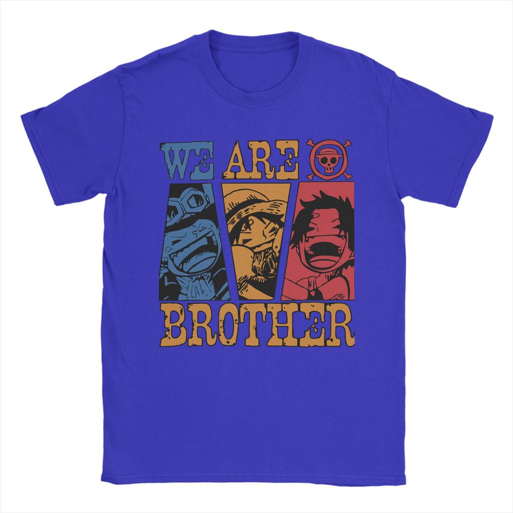 Novelty We are brothers Sabo Luffy and Ace TShirts for Men O Neck 100 Cotton T Shirt Ones Pieces Tees Printed Clothing