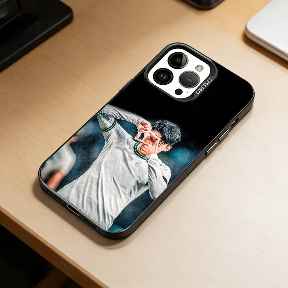 Футбольный S-Сон Хын Мин Чехол для телефона Для iPhone 17,16,15,14,13,12,11 Plus,Pro Max,XS,Цветной Серебристый Чехол для телефона Funda Cover