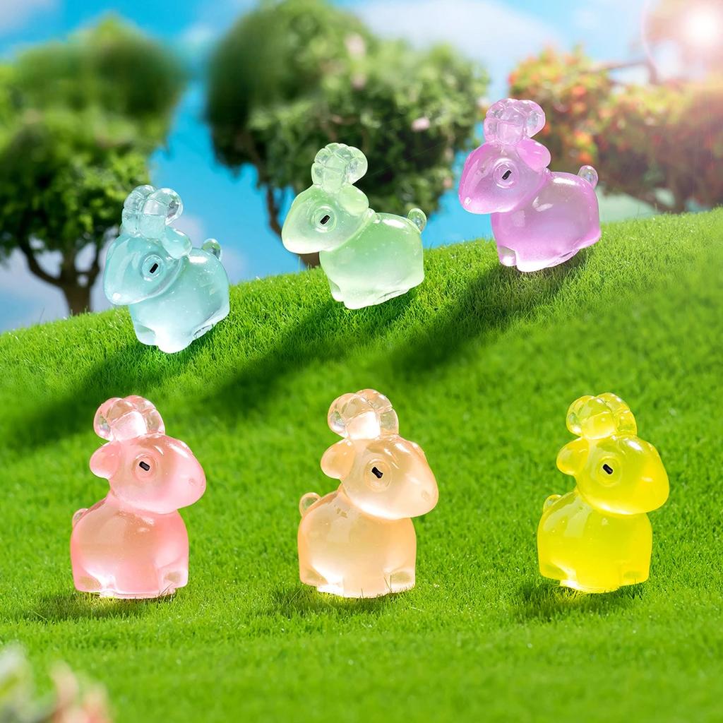 30 шт. Светящаяся фигурка козы Ландшафтный декор для дома Kawaii Декор комнаты Кукольный домик Миниатюрные аксессуары для украшения сада фей