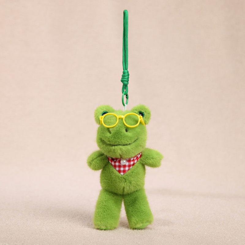 Charming Plush Frog Keychain Cute Stuffed Animal Accessory for Bags and Gifts
