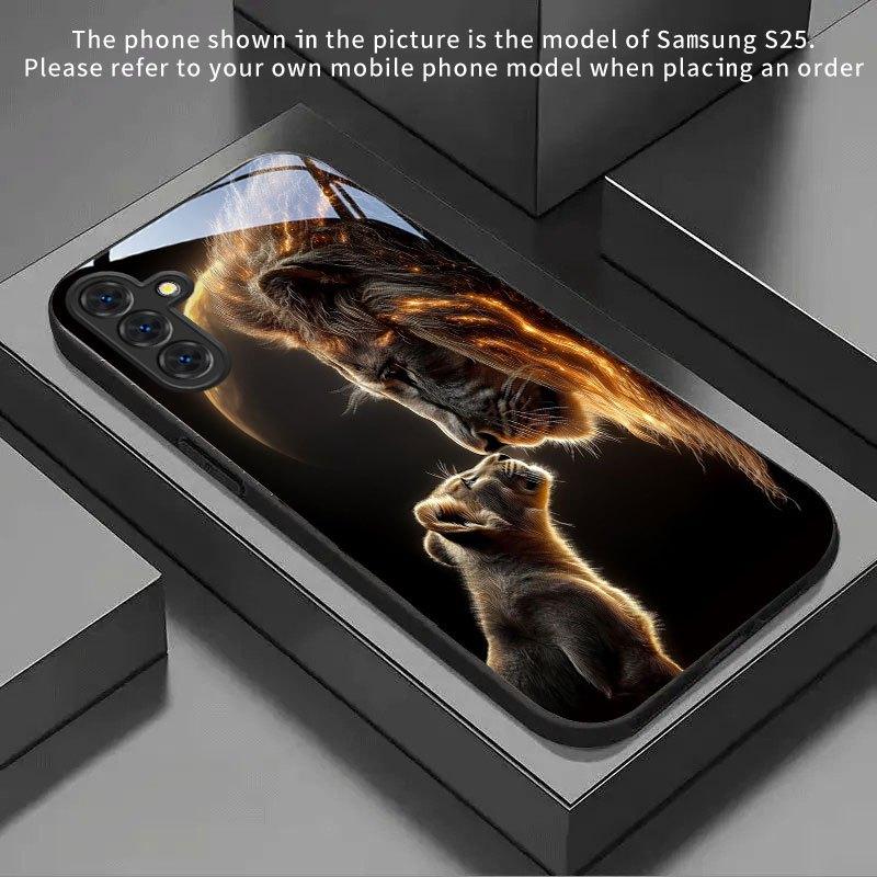 Стеклянный чехол для телефона Jin Daxiao с рисунком льва, подходит для Samsung Galaxy S26 S25 S24 S22 S21 S20FE/Ultra/Plus, противоударная задняя крышка