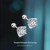 S925 Sterling Silver Moissanite Stud Earrings: Single Diamond Screw-Back for Women, Super Sparkly, Ideal for Pierced Ear Cartilage.