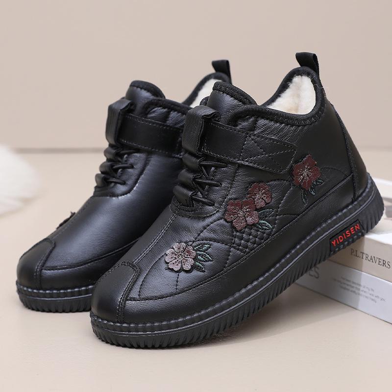 Женские водонепроницаемые нескользящие зимние сапоги из овчины для пожилых людей