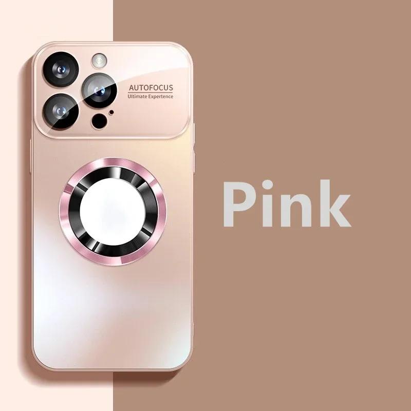 Роскошный титановый магнитный чехол для iPhone 16 15 14 13 12 11 Pro Max Plus металлический цветной чехол Magsafe для беспроводной зарядки