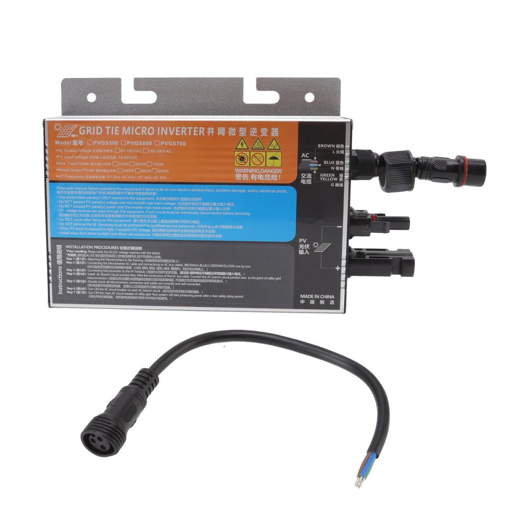 Solar Inverter Micro Aluminium Alloy IP55 Protection Grid Tie Inverter for Converting DC To AC