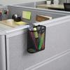Metal Hanging Pencil Cup Oval Shape Desk Side Pen Organizer  Refrigerator Side Holding