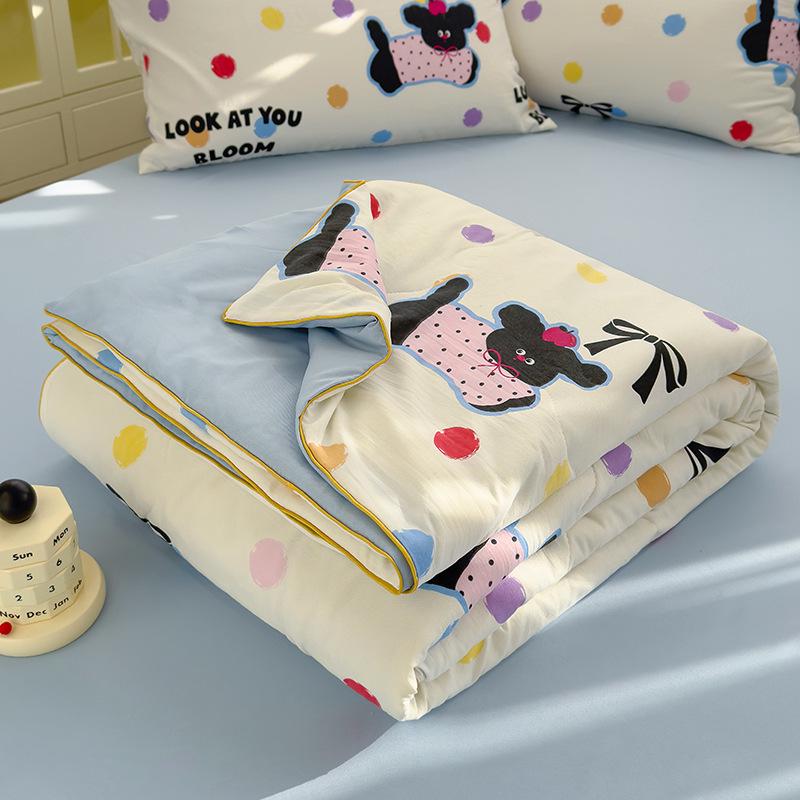 Хлопковое одеяло из марли класса А с соевым волокном - Двухслойное, летнее, прохладное, машинная стирка