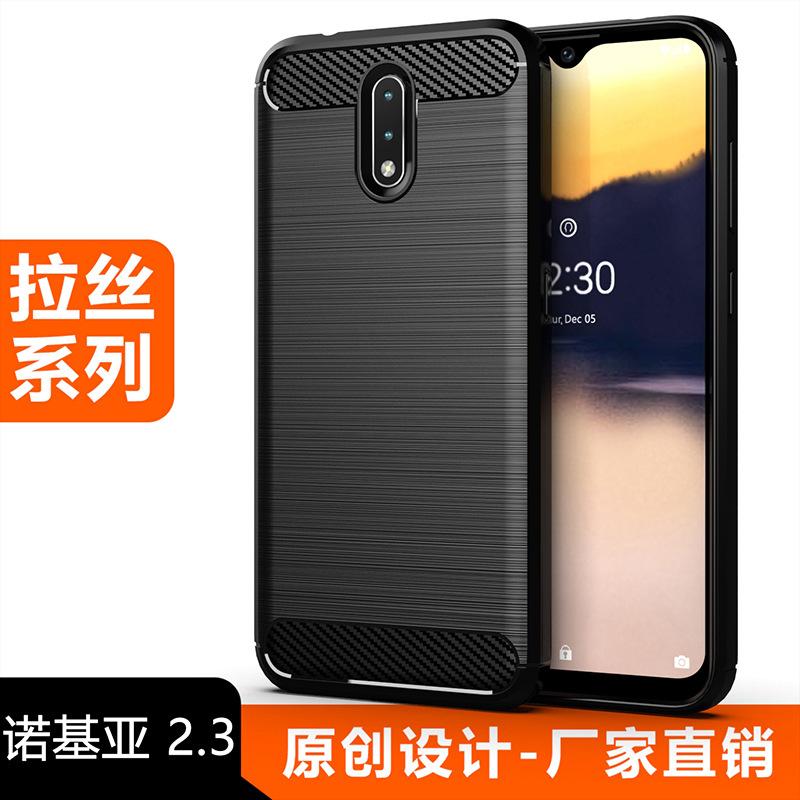 Подходит для чехла мобильного телефона Nokia 1.1, защитного чехла Nokia 1.1, противоударного чехла из матового ТПУ с эффектом карбона