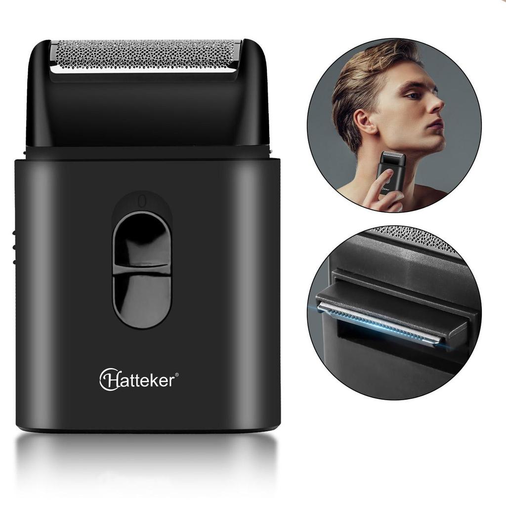 Hatteker Электробритва для мужчин, аккумуляторная бритва, водонепроницаемая, беспроводная бритва с триммером для носа, для путешествий, мини