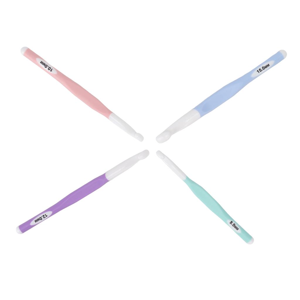 4 шт. крючки для вязания эргономичный дизайн прозрачная шкала пластиковый набор крючков для вязания ковров