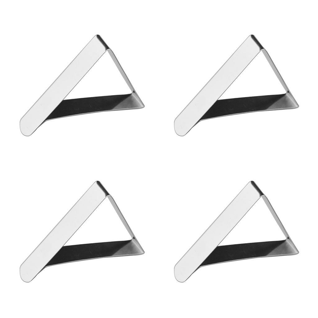 6Pcs Tablecloth Clips Stainless Steel Triangular Shape 5cm Opening Tablecloth Holders Clamps