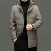 Мужская пуховая куртка, одежда для осени и зимы для людей среднего и пожилого возраста, теплая с пухом и утолщенным белым утиным пухом, модная и универсальная куртка