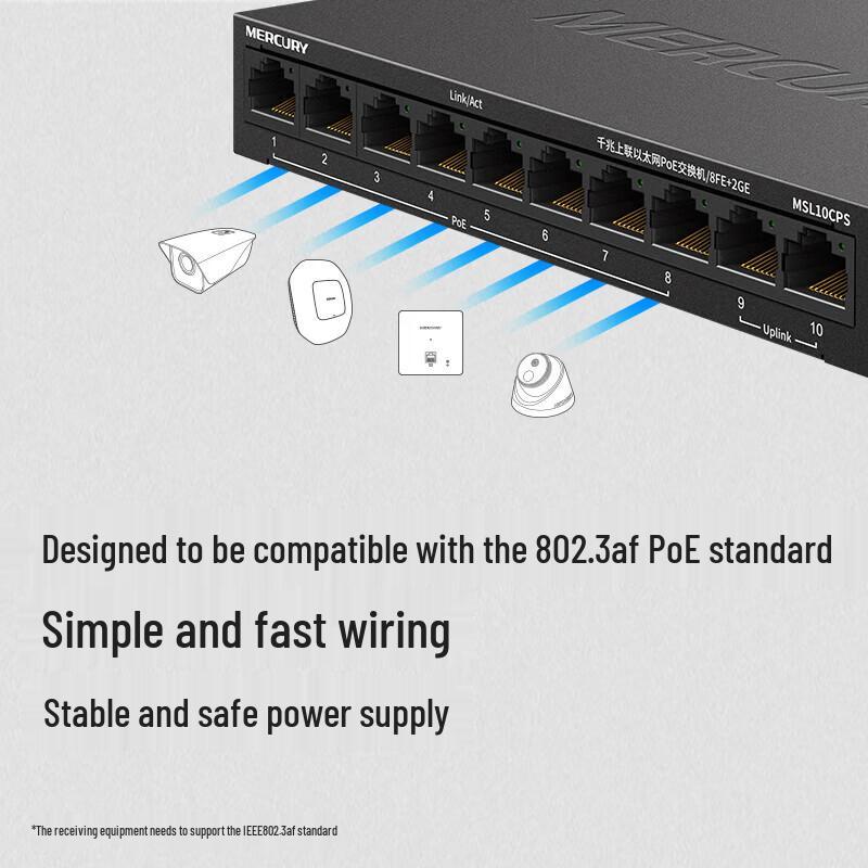 MERCURY 10-Port PoE Network Switch