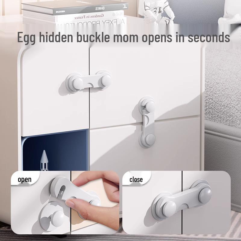 Child Safety Double-Opening Lock - Prevents Pinching for Drawers, Cabinets, Fridges, and Windows