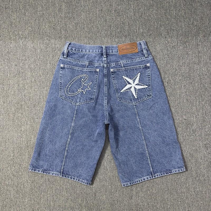 Corteiz Alcatraz Denim Set Western Style Jacket Loose Jeans Streetwear Young Adults