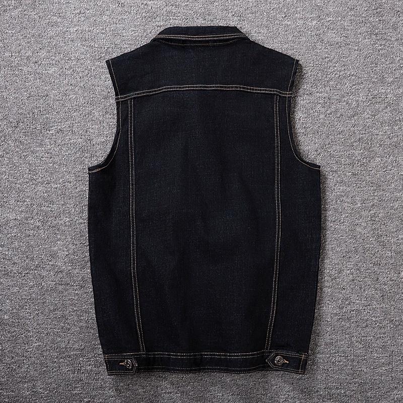 Cotton Jeans Sleeveless Jacket Vest Men's Denim Jeans Vest