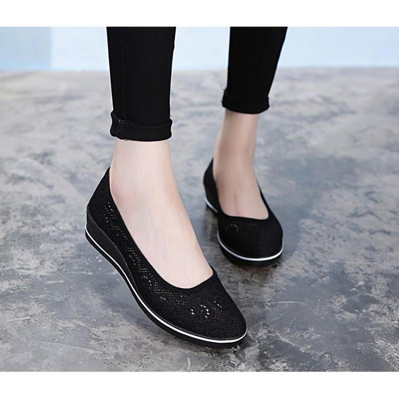 Женские летние тканевые сандалии с дышащей мягкой подошвой, белые полые рабочие туфли, маленькие белые туфли