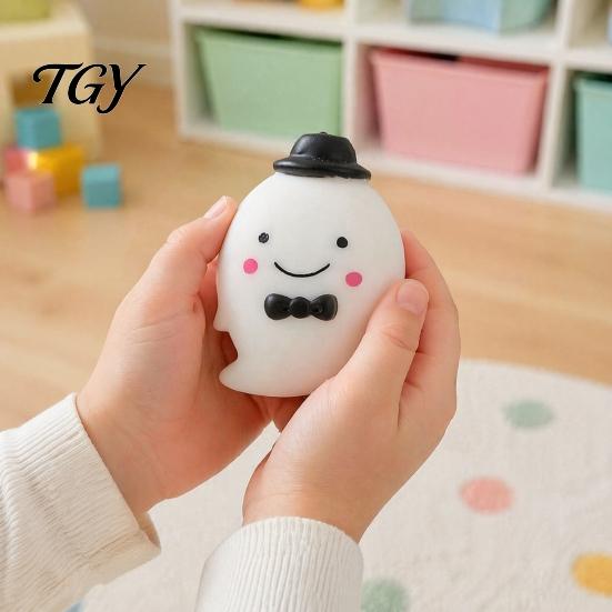 Stress Relieving Gadgets 1/2/3Pcs Halloween Gentleman Ghost Squeeze Toy, Bow Relief Toys Decompression Sensory Desk Party Favors Adults