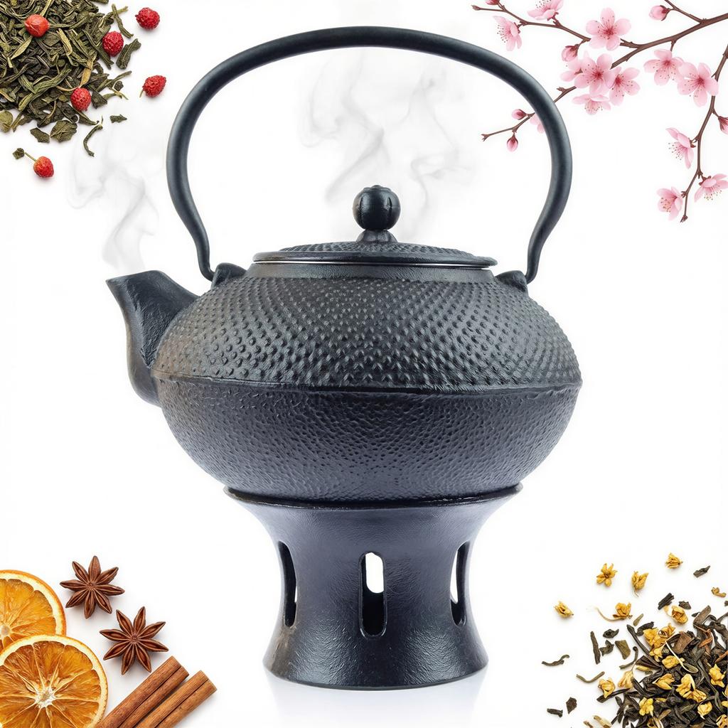 CAST IRON KETTLE 1.5 L TEA INFuser with Strainer + Warmer