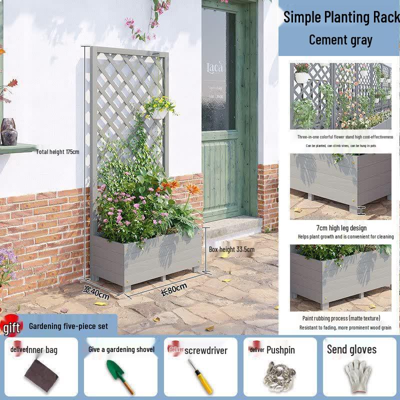 JINGGENG Outdoor Garden Trellis & Planter Box