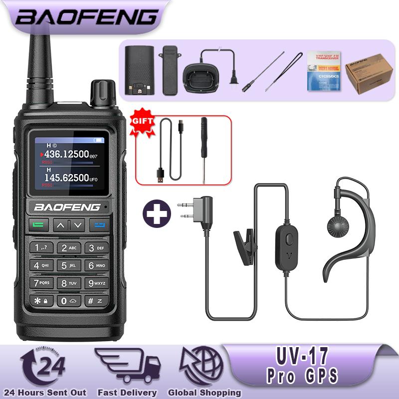 Baofeng UV-17 Pro GPS Walkie Talkie 108-130MHz Air Band VHF UHF 200-260MHz 350-355MHz FM Radio Six Bands Freq Copy Waterproof