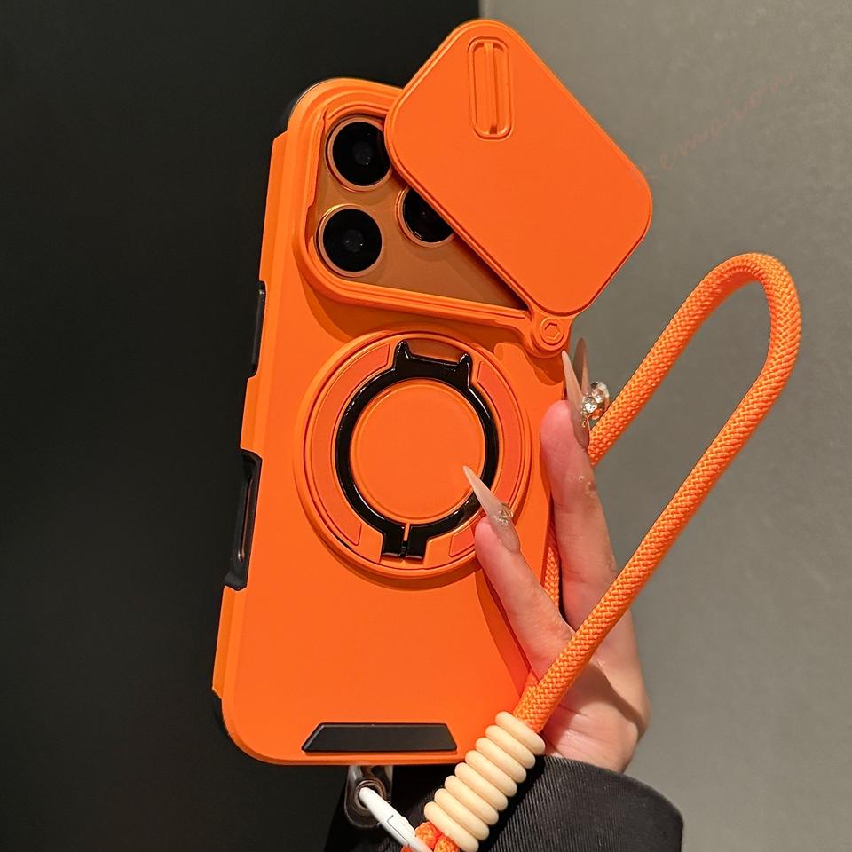 Кронштейн Ремешок на запястье Магнитный чехол для iPhone 17E 15 12 11 13 14 16 E 17 Air Pro Max 16 Plus Подставка Magsafe Защитный чехол-броня