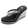 Fashion Summer Platform Women Slippers High Heel Wedges Slides Sequins Rhinestones Ladies Flip Flops Casual Female Sandals Sexy Shoes