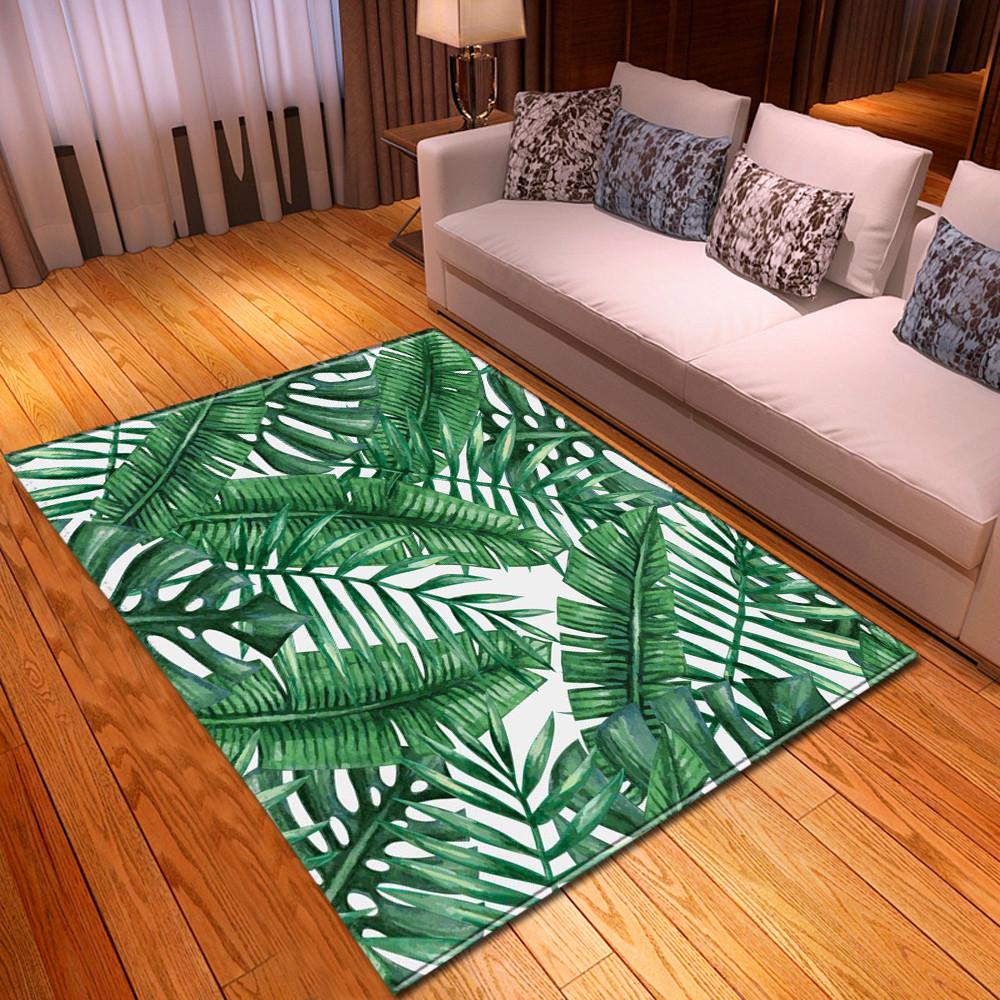 3D коврик для гостиной с пальмовыми листьями, коврики для спальни, мягкий противоскользящий коврик для двери, стиль тропического леса, домашний декор, коврик для гостиной, ковер