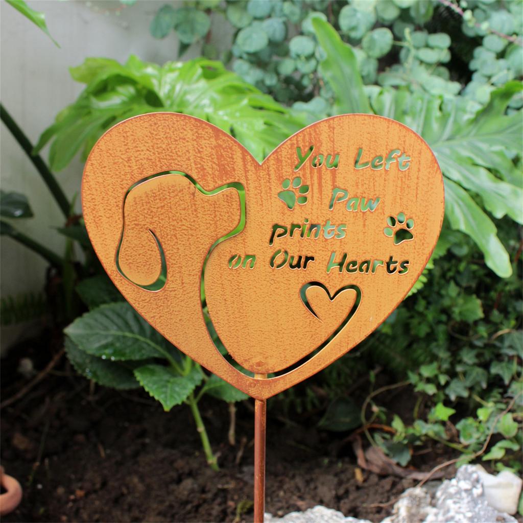 Pet Commemorative Plaque Garden Ornament Heart Shaped Memorial Plaque for Dog Cat Lover and Garden Decor Enthusiasts