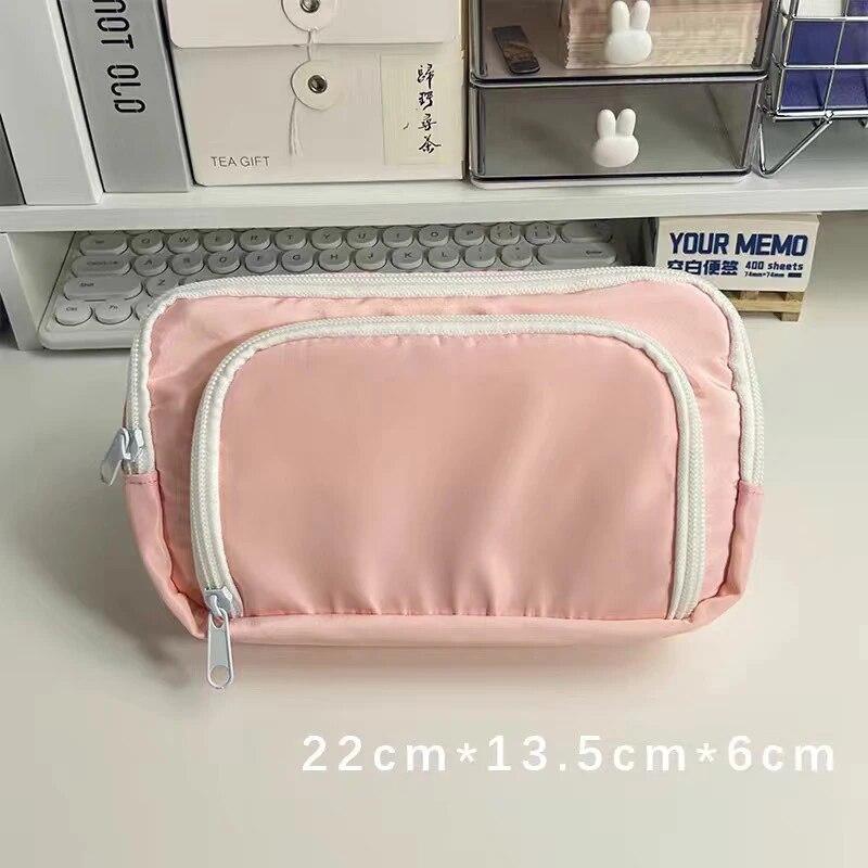 Эстетическая сумка-карандаш большой емкости для девочек, школьные чехлы, милый держатель для канцелярских принадлежностей, сумка-карандаш на молнии, школьные принадлежности для студентов