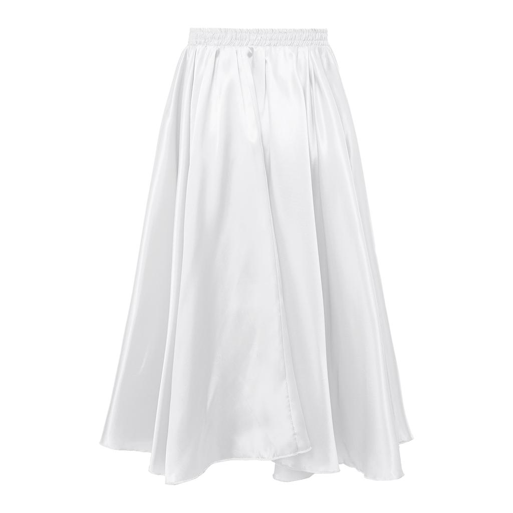 Kids Girls Stylish Dance Clothing Elastic Waistband Large Swing Loose Half-length Skirt