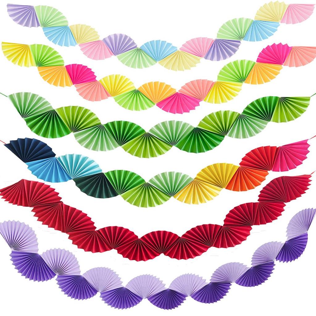 Бумажные украшения в виде вееров для дня рождения: Подвесные украшения и вымпелы