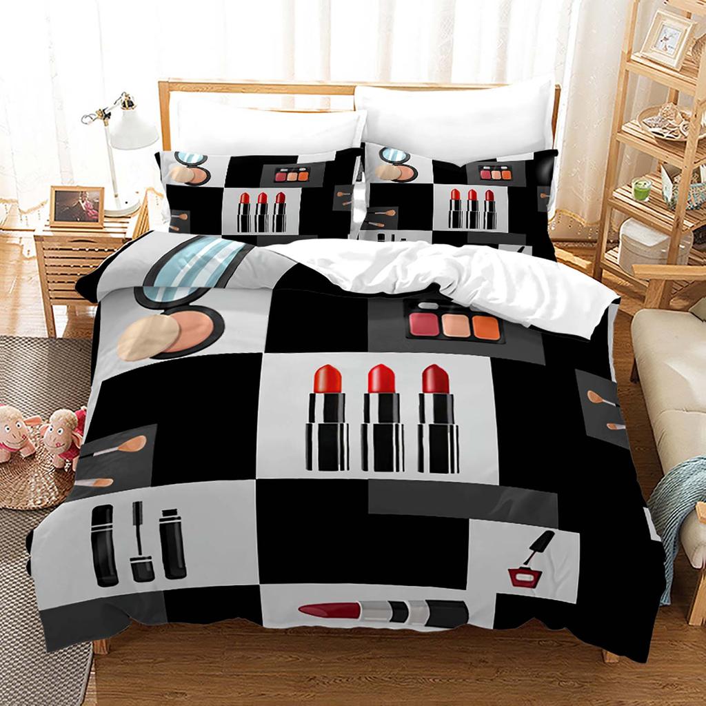 Nordic Cosmetic Fashion Girl Perfume Комплект постельного белья Роскошный пододеяльник 200x200 Розовое постельное белье БЕЗ простыни