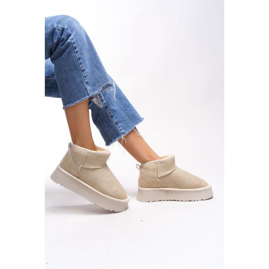 Женские замшевые повседневные ботинки на высокой подошве с подкладкой из искусственного меха