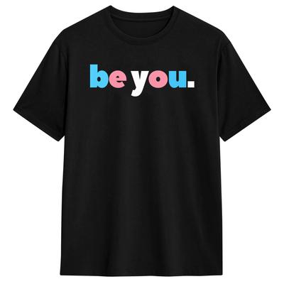 Пляжная Футболка Be You Трансгендерная ЛГБТК Модная Крутая Хлопковая Футболка Для Мужчин Y2k Повседневная Одежда С Коротким Рукавом