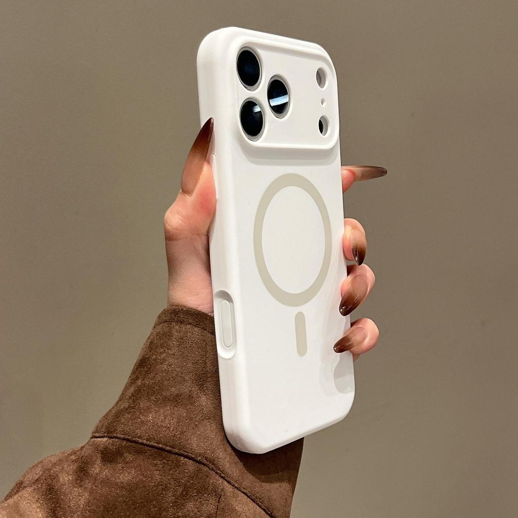 Магнитный чехол из жидкого силикона для iPhone 16/17 Pro Max - Полное покрытие, Защита от падений.