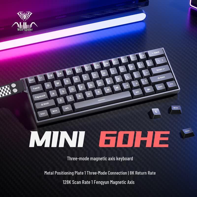 AULA MINI 60HE Трехрежимная игровая клавиатура с магнитными переключателями
